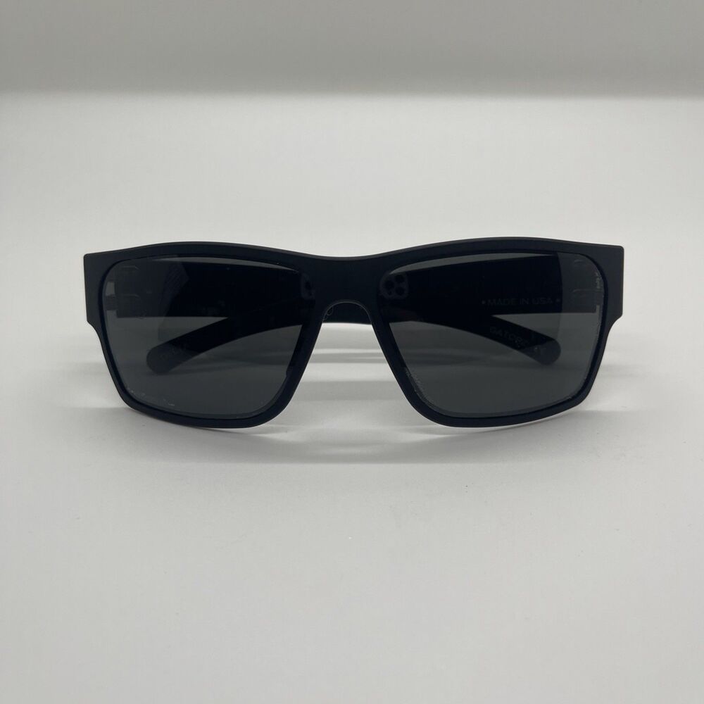 Gatorz Delta Square Sunglasses Black Metal Frame Gray Polarized MADE IN USA